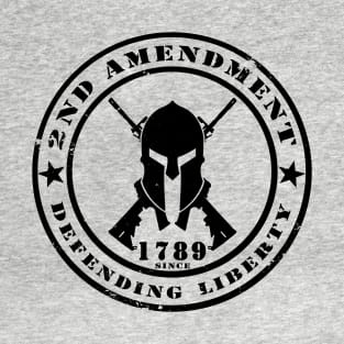 Black Spartan Helmet | Defending Liberty | 2nd amendment T-Shirt